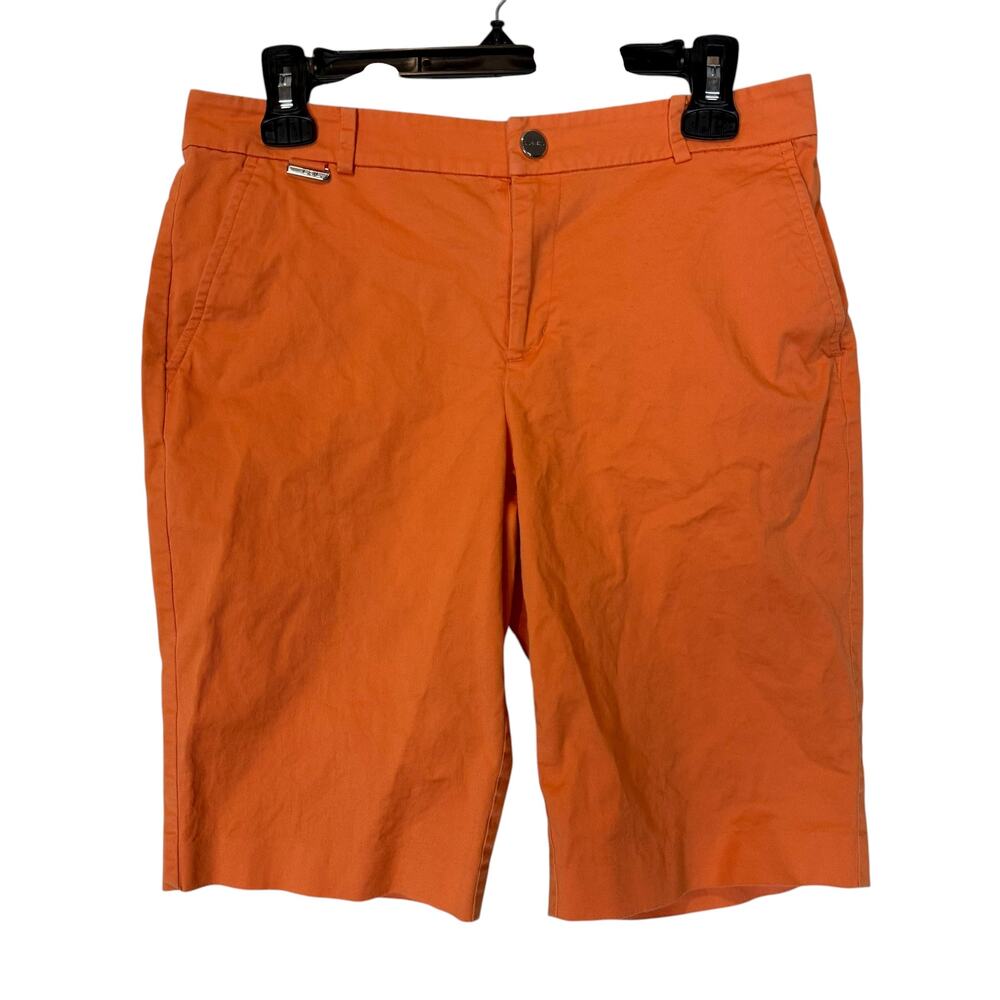 Lauren Active Ralph Lauren Chino Shorts Womens 4 Orange Cotton Stretch‎ Mid Rise